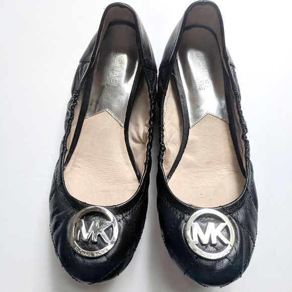Michael Kors Shoes - Michael Kors Black Quilted Leather Flats Shoes  8